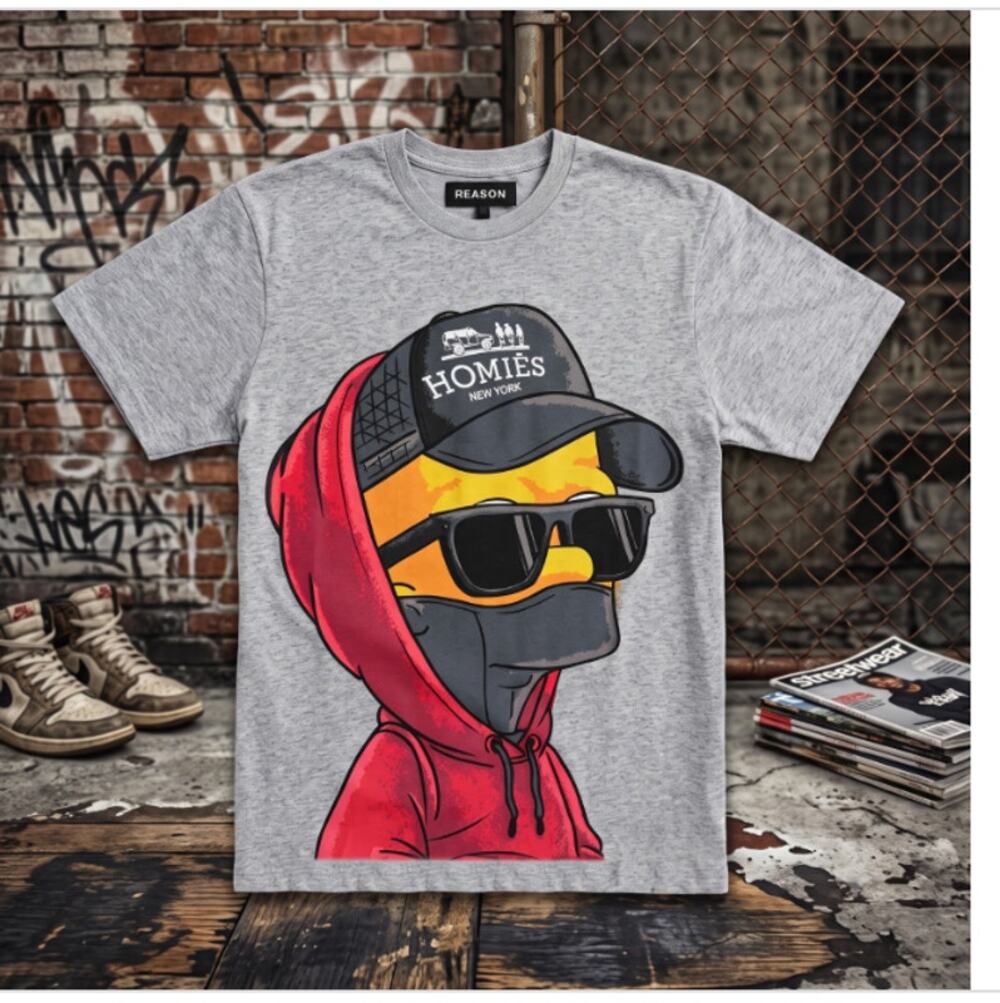 REASON BRAND | BART SIMPSON HOMIE TEE | LARGE